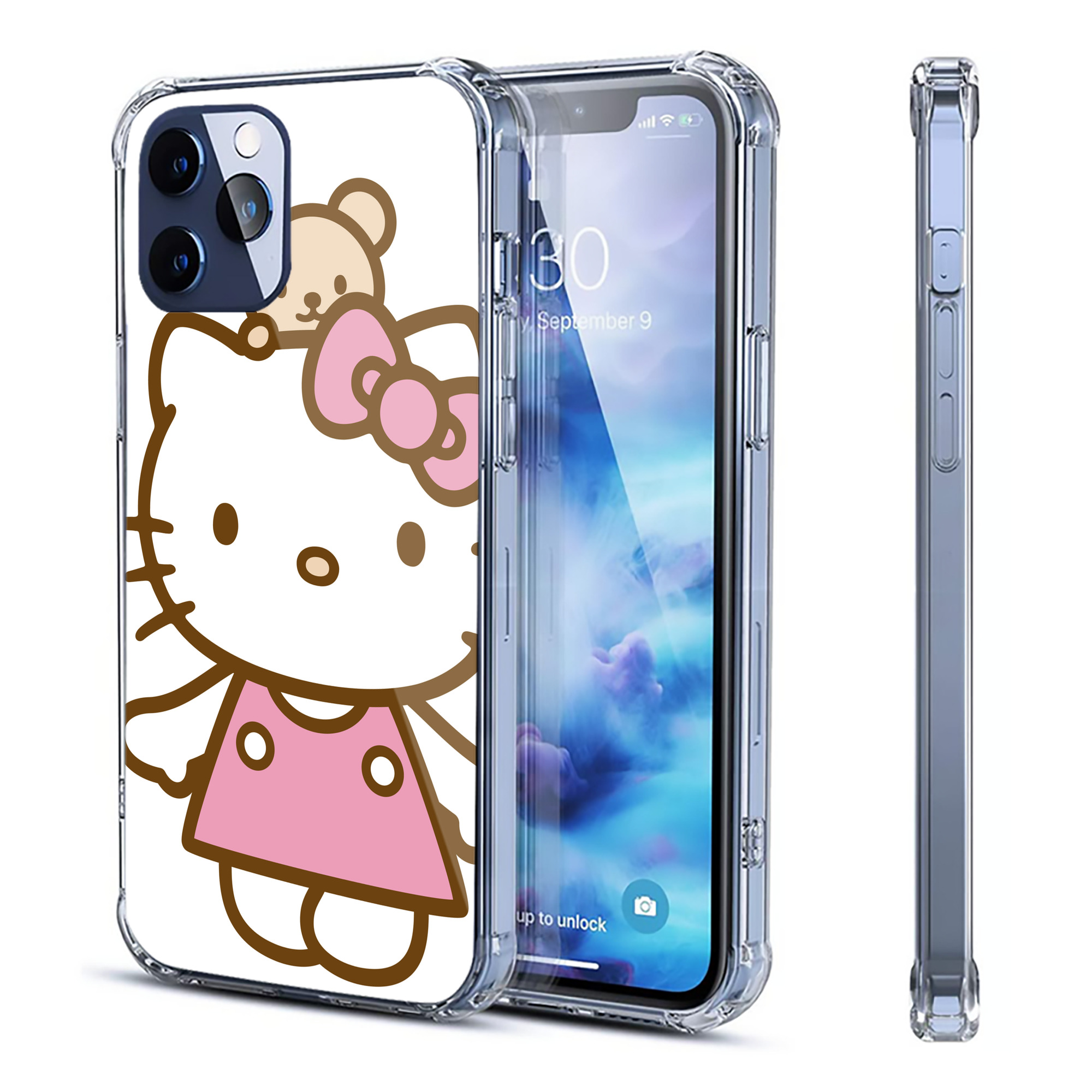 （画像用） Hello Kitty ハローキティ 【iPhone 12シリーズ対応】透明スマホケース（クリアソフトケース）
